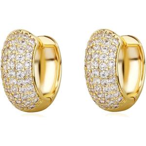 TOPGRILLZ Diamond Gold Hoop Earrings 5A+ Cubic Zirconia 14K Gold Small Chunky Thick Cartilage Hoop Huggie Earrings For Men Women(Gold)