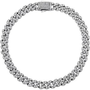 TOPGRILLZ Gold Anklets for Women Cuban Link Anklets Iced out Faux Diamond Chunky Ankle Bracelets 8mm 14K Gold Silver Plated Minimalist Fashion Foot Jewelry(White Gold)