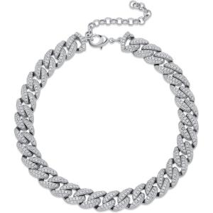 TOPGRILLZ Gold Anklets for Women Cuban Link Anklets Iced out Faux Diamond Chunky Ankle Bracelets 8mm 14K Gold Silver Plated Minimalist Fashion Foot Jewelry(Silver Extension)