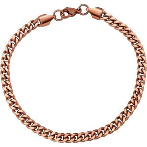 TOPGRILLZ Stainless Steel Link Bracelet for Men 4mm Cuban Link Silver Bracelets for Women Minimalist Jewelry Gifts